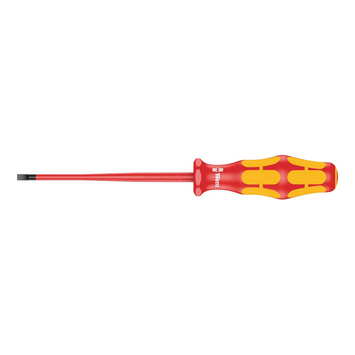 Düz izoleli tornavida Wera Kraftform 160 iS VDE, 3.5 × 0.6 × 100 mm, azaltılmış bıçak çapı ile