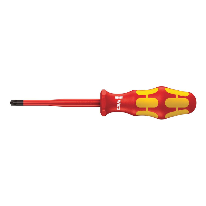 Isolert Pozidriv/sporskrutrekker, Wera Kraftform 165 iS PZ/S VDE, PZ/S 1 × 80 mm, med redusert bladdiameter