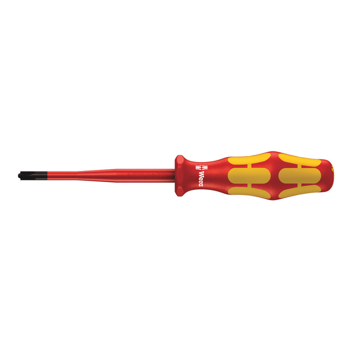 Pozidriv/düz tornavida, izoleli Wera Kraftform 165 iSS PZ/S VDE, PZ/S 1 × 80 mm, azaltılmış bıçak ve sap çapı ile