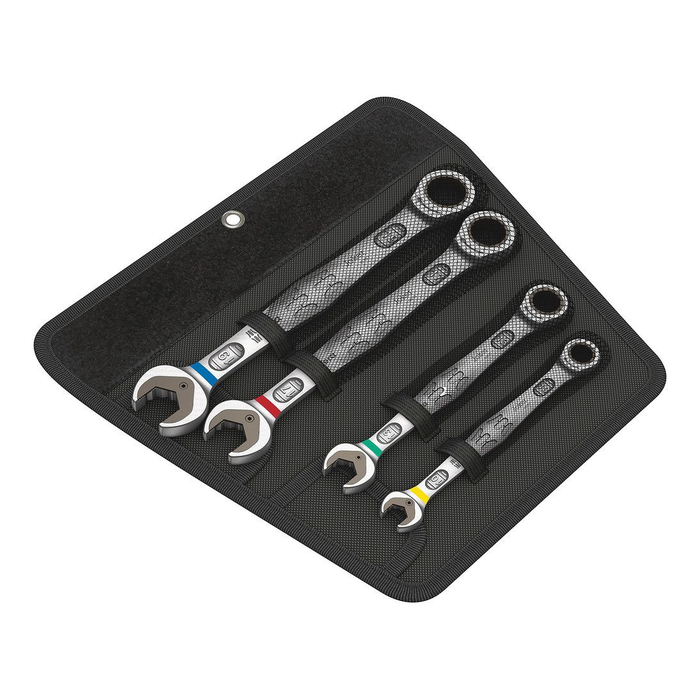 Juego de 4 llaves combinadas de carraca Wera 6000 Joker 4 Set 1, en estuche