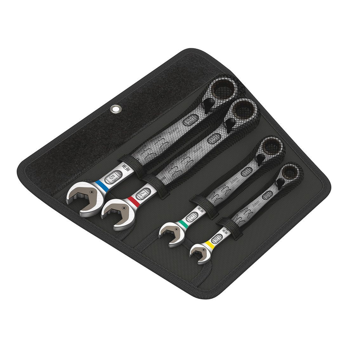 Conjunto de 4 chaves combinadas de catraca Wera 6001 Joker Switch 4 Set 1, em estojo