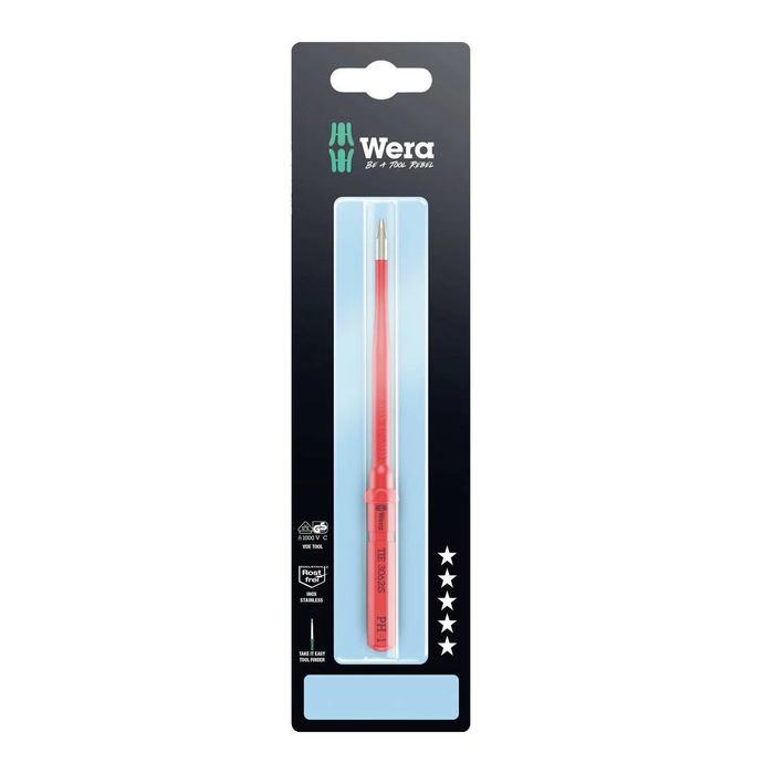 Výměnná Phillips čepel PH 1 × 157 mm, VDE, nerezová ocel Wera Kraftform Kompakt VDE 3062 iS Take it easy SB