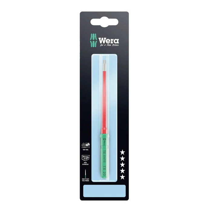 شفرة TORX® قابلة للتبديل TX 20 × 157 مم، VDE، من الفولاذ المقاوم للصدأ وير Kraftform Kompakt VDE 3067 iS TORX® Take it easy SB
