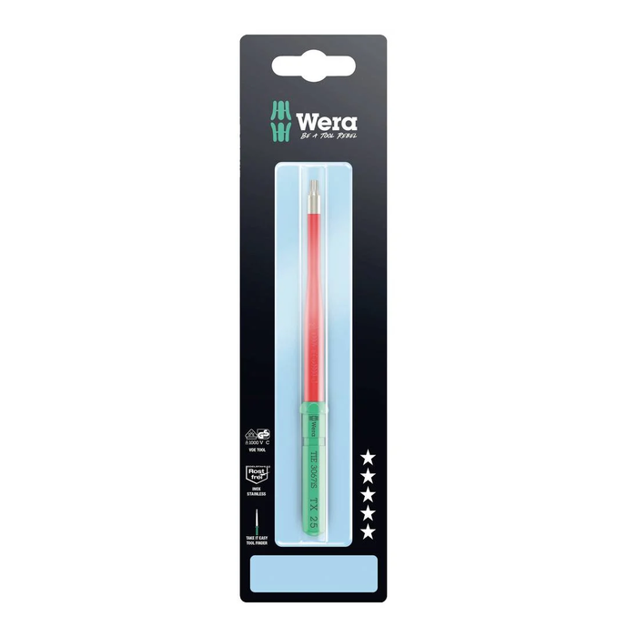 شفرة TORX® قابلة للتبديل TX 25 × 157 مم، VDE، من الفولاذ المقاوم للصدأ وير Kraftform Kompakt VDE 3067 iS TORX® Take it easy SB