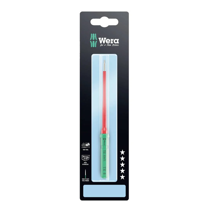 شفرة TORX® قابلة للتبديل TX 8 × 157 مم، VDE، من الفولاذ المقاوم للصدأ وير Kraftform Kompakt VDE 3067 i TORX® Take it easy SB
