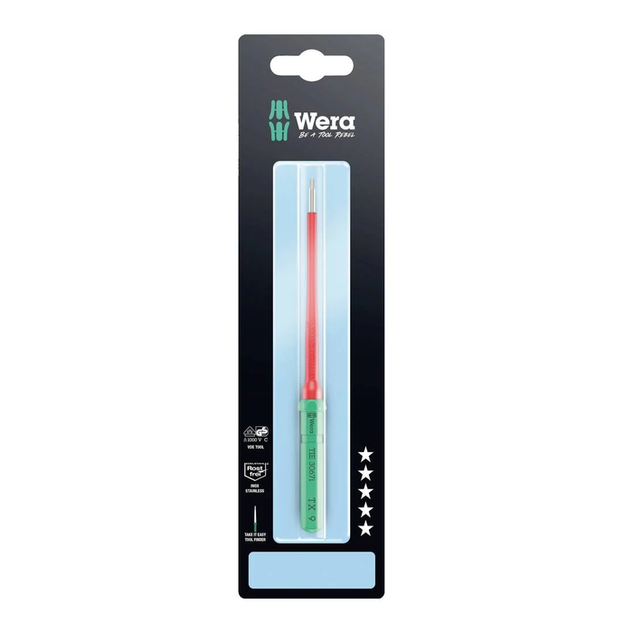 Interchangeable TORX® blade TX 9 × 157 mm, VDE, stainless steel Wera Kraftform Kompakt VDE 3067 i TORX® Take it easy SB