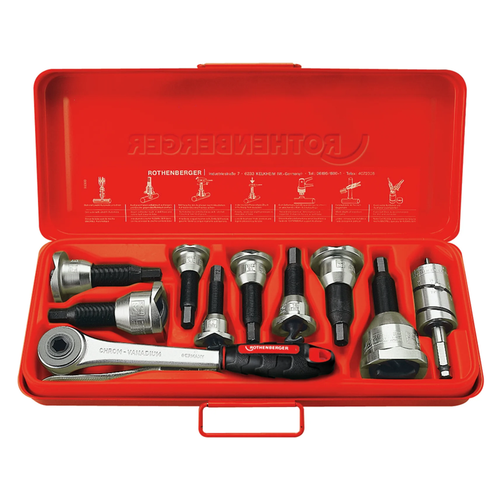Set de extractores ROTHENBERGER, 12–15–18–22–28–35–42 mm
