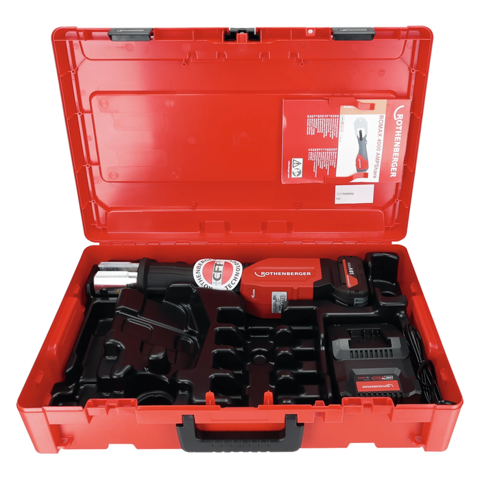 套装：充电式压接机 ROTHENBERGER ROMAX 4000，带 AMPShare 系统电池和充电器