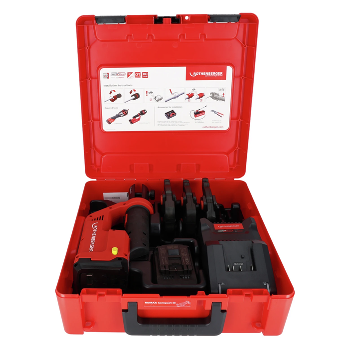 SET: Cordless press machine ROMAX COMPACT III ROTHENBERGER with M 15–22–28 mm jaws, AMPShare