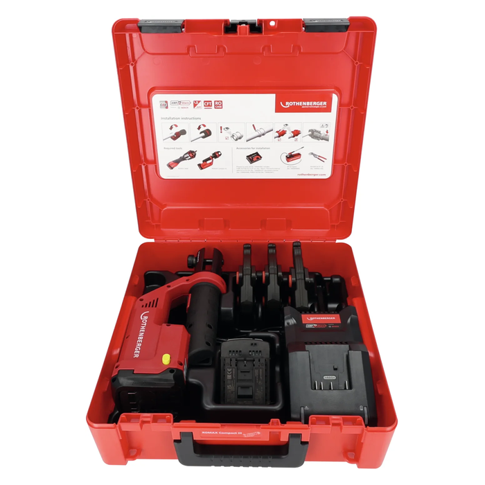 SET: Cordless press machine ROMAX COMPACT III ROTHENBERGER with RFz 16–20–25 mm jaws, AMPShare