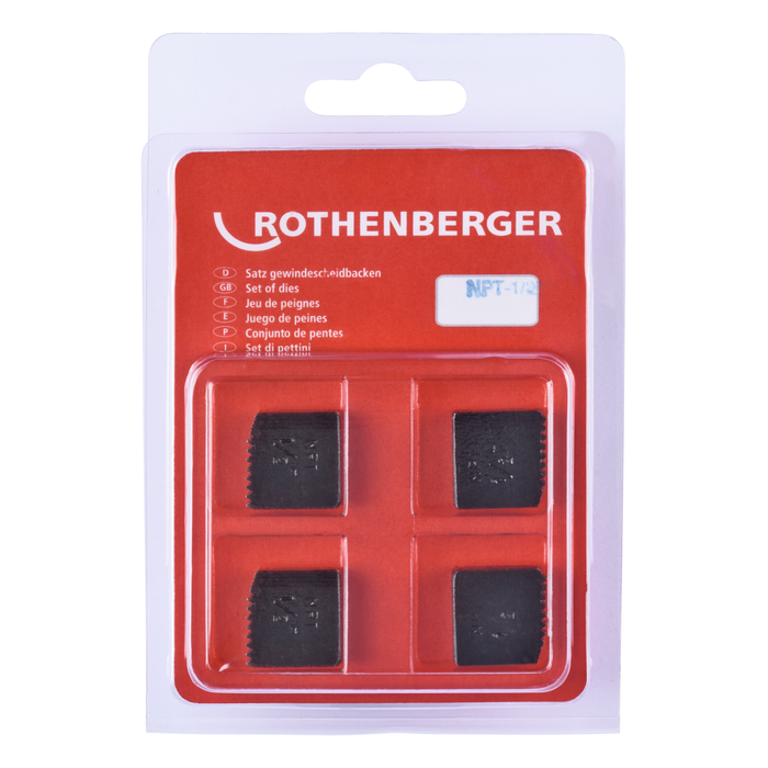 Komplet 4 narzynek gwintujących ROTHENBERGER, NPT, 1/2″