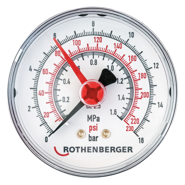 Pressure gauge 0–16 bar for testing pumps ROTHENBERGER RP 50
