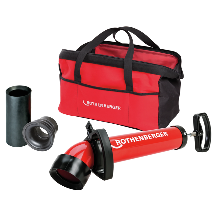SET: Suction-pressure pipe cleaner ROTHENBERGER ROPUMP SUPER PLUS with three adapters and bag