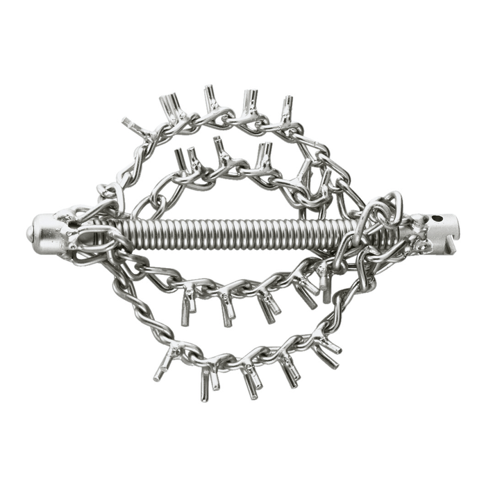 Chain spinning head for 22 mm spiral ROTHENBERGER, four chains with spikes