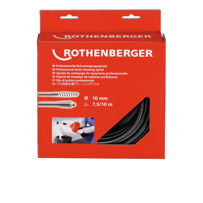 Спираль 10 mm для чистки труб ROTHENBERGER, длина 10 m, для ROSPI 10–36