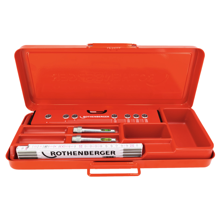 Spirit level set ROTHENBERGER ROCHECK, in metal case