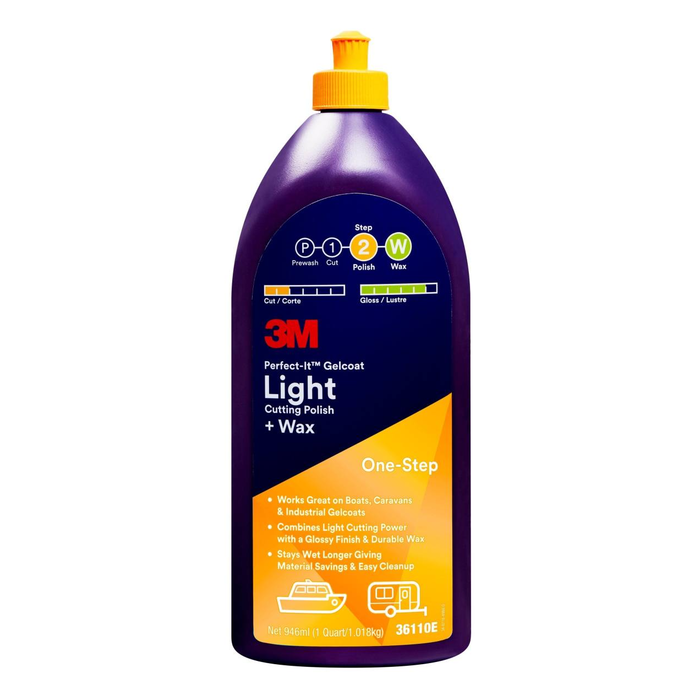 Środek polerski lekkościerny z woskiem do żelkotu 3M™ Perfect-It™, 36110E, 946 ml