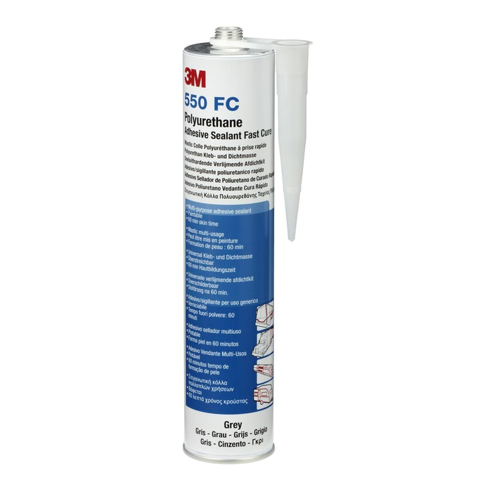 Poliuretanowy klej uszczelniający 3M™ 550 Fast Cure, szary, 310 ml