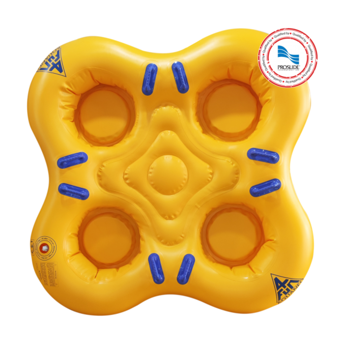 Czteroosobowy ponton 4FUN z dnem do zjeżdżalni wodnej, 78 cali, HB-4SQ-78Y-H031 LG, żółty