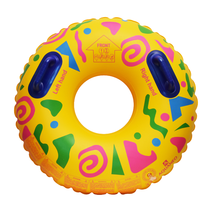 Boia infantil para parque aquático, 36 polegadas, ZLG36YE, amarelo com padrão multicolor