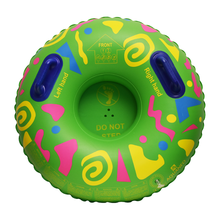 Boia infantil com fundo para parque aquático, 36 polegadas, ZLG36GSCE, verde com padrão multicolor