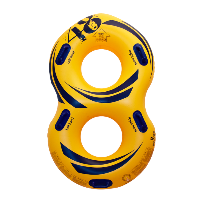 Boia dupla para escorrega aquático e parque aquático, 48 polegadas, HB-2F8-48Y, amarelo