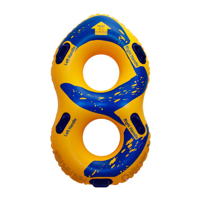 Double tube for water slide and water park, 42 inches, ZLG8Y42E, yellow with pattern