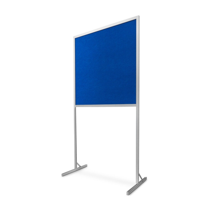 Freistehende Tafel 120 × 100 × 190 cm, Textil blau