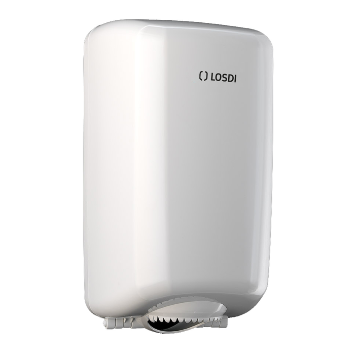 Roll paper towel dispenser Mini LOSDI Elegance, controlled dispensing system, white ABS