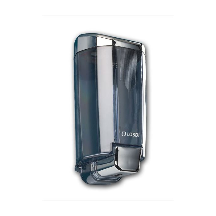 Liquid soap dispenser 1 L LOSDI Elegance Sydney, transparent and chromed ABS