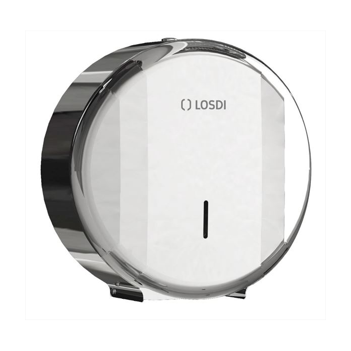 Dispensador de papel higiénico Jumbo Ø 45 LOSDI Elegance Line, antivandalismo, aço inoxidável brilhante
