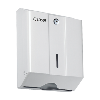 Distributeur d'essuie-mains pliés LOSDI Oceano Line, acier peint, blanc