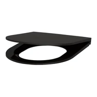Foto de Asiento de inodoro Slim con cierre amortiguado con tapa, para WC DELABIE S21, Duroplast negro