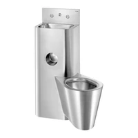 Foto af Modul DELABIE KOMPACT TC, vask og væghængt toilet til højre, bagvægsmontering, vandalsikret