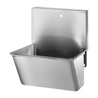 Foto di Lavabo chirurgico sospeso DELABIE, lunghezza 700 mm, con alzatina alta, con foro Ø22