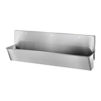 Foto di Lavabo chirurgico sospeso DELABIE, lunghezza 2100 mm, con alzatina alta, con tre fori Ø22