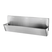 Foto di Lavabo chirurgico sospeso DELABIE, lunghezza 2100 mm, con alzatina alta, con sei fori Ø22