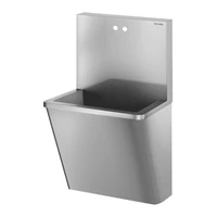 Foto di Lavabo chirurgico sospeso DELABIE HIGIENA, lunghezza 700 mm, con alzatina alta, con due fori Ø22