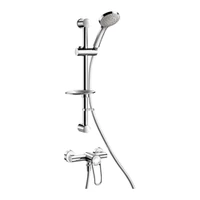 Foto de Conjunto de ducha con grifo DELABIE SECURITHERM 2739EPS con regulador de presión, excéntricas estándar, con barra de ducha con jabonera