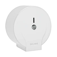Image de Distributeur de papier toilette jumbo rouleau 200 m DELABIE, acier laqué blanc