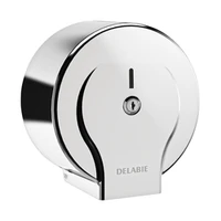 Image de Distributeur de papier toilette jumbo rouleau 200 m DELABIE, inox brillant