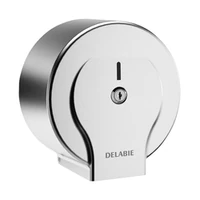 Image de Distributeur de papier toilette jumbo rouleau 200 m DELABIE, inox satiné