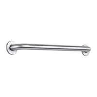 Foto av Rakt stödhandtag DELABIE Basic för personer med funktionsnedsättning, Ø32, cc 600 mm, satinfinish rostfritt stål
