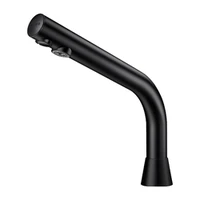 Photo of DELABIE BLACK BINOPTIC deck-mounted electronic tap, M3/8", 230/12V mains supply with transformer, spout height 170mm, matte black