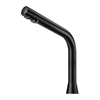 Photo of DELABIE BLACK BINOPTIC deck-mounted electronic tap, M3/8", 230/12V mains supply with transformer, spout height 250mm, matte black
