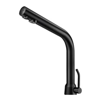 Photo of DELABIE BLACK BINOPTIC MIX deck-mounted electronic mixer, M3/8", 230/12V mains supply with transformer, spout height 250mm, matte black