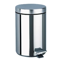 Photo of DELABIE round pedal bin, 3L, bright stainless steel