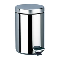 Photo of DELABIE round pedal bin, 5L, bright stainless steel