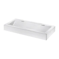 Foto di Lavabo collettivo sospeso DELABIE MINERALCAST, lunghezza 1200 mm, con foro Ø35