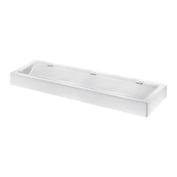 Foto di Lavabo collettivo sospeso DELABIE MINERALCAST, lunghezza 1800 mm, con foro Ø35